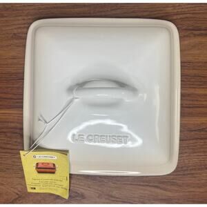 Le Creuset Square Casserole Dish LID ONLY Beige Meringue Color Stoneware 10"